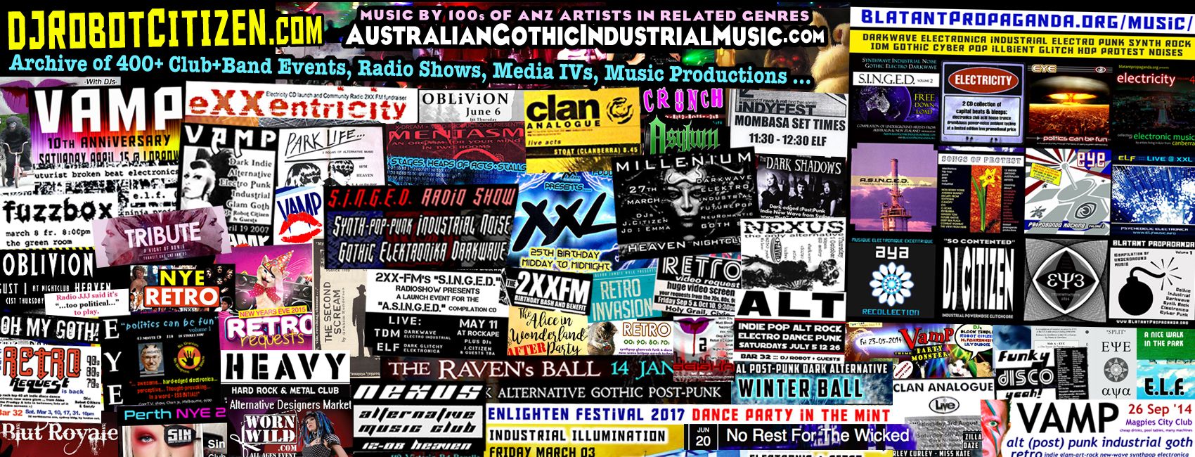 Australian Canberra Nightclubs Alternative Industrial Gothic Goth Electronic Dance Punk Rock Heavy Metal Music Subculture Club Scene History Canberran Clubs Events DJs DJ Robot Citizen Australia Photos People Flyers Posters