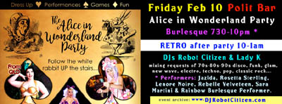 Jazida's Alice In Wonderland Burlesque & Cabaret Event Polit Bar ACT Canberra February Summer 2017